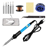 Electronics soldering iron with rosin core solder