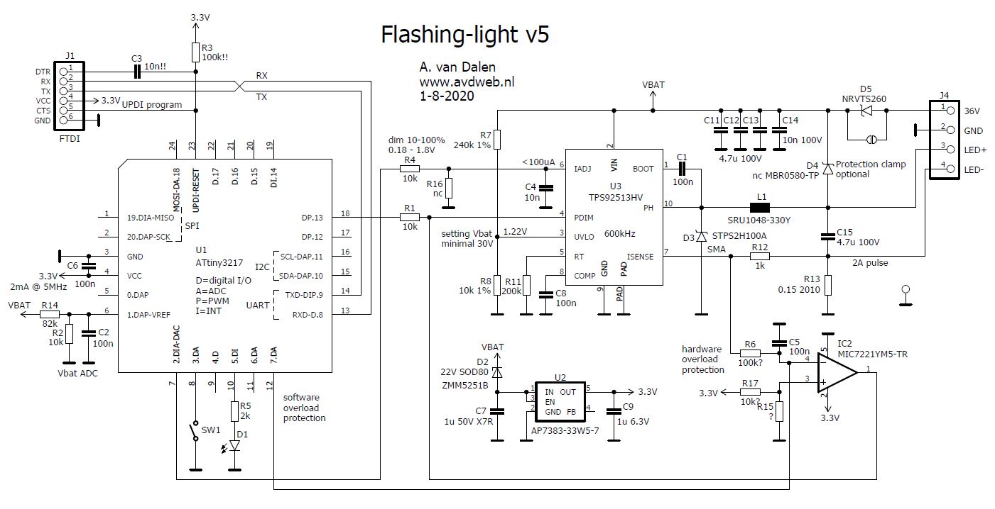 Daytime running lights for ebikes circuit v5