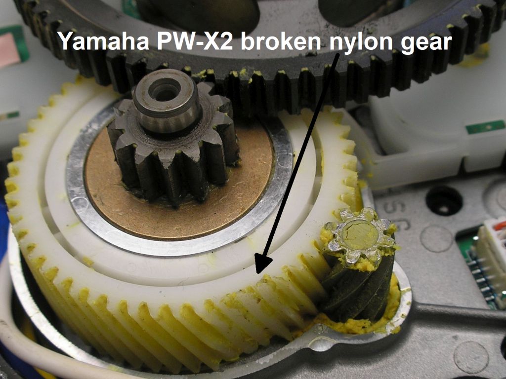 Yamaha PW X2 broken nylon gear