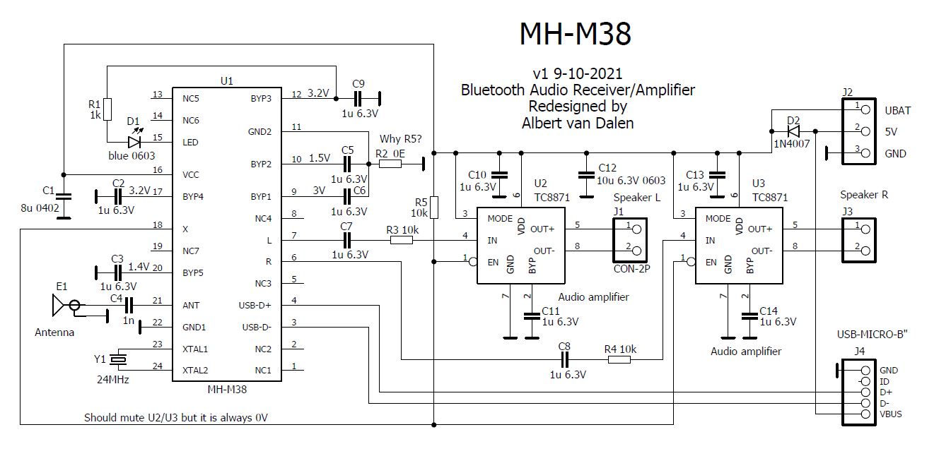 MH M38MH M38 Bluetooth audio receiver schematic