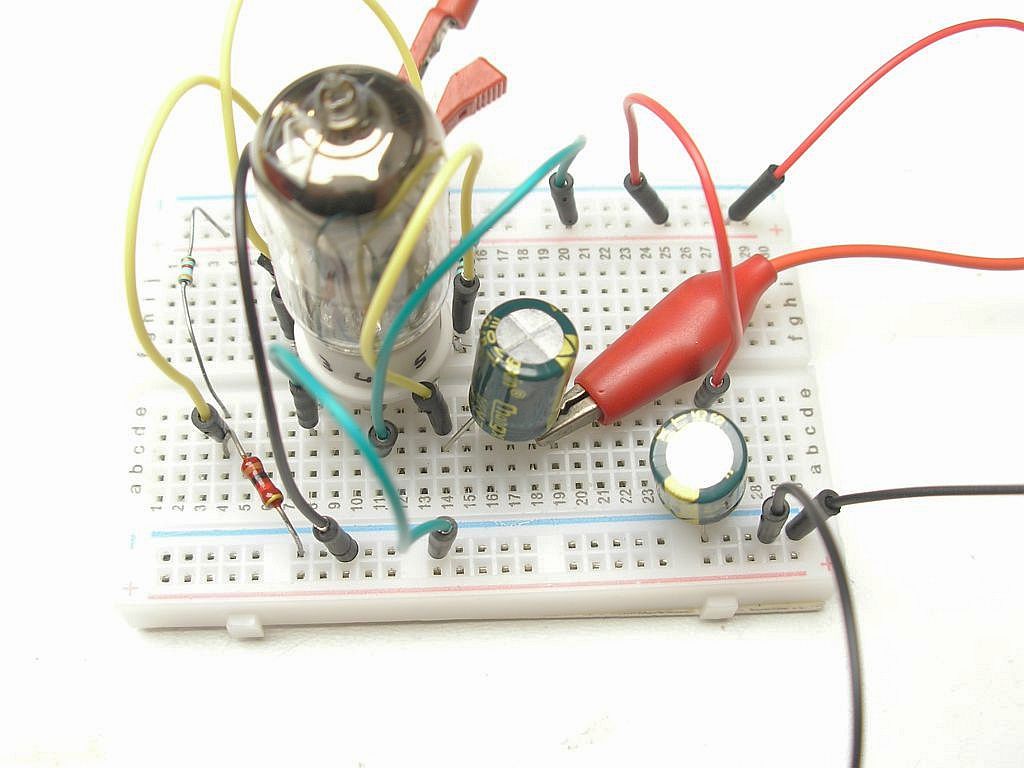 6J2 vacuum tube preamp with 3.3V filament and plate voltage